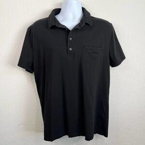 Express Factory Black Polo Classic Shirt Short Sleeve Dress Casual Men's XL